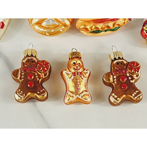 Christmas Mini Blown Glass Tree Ornament Fast Food Pop Corn Hot Dog 90s x11 - Picture 7 of 13